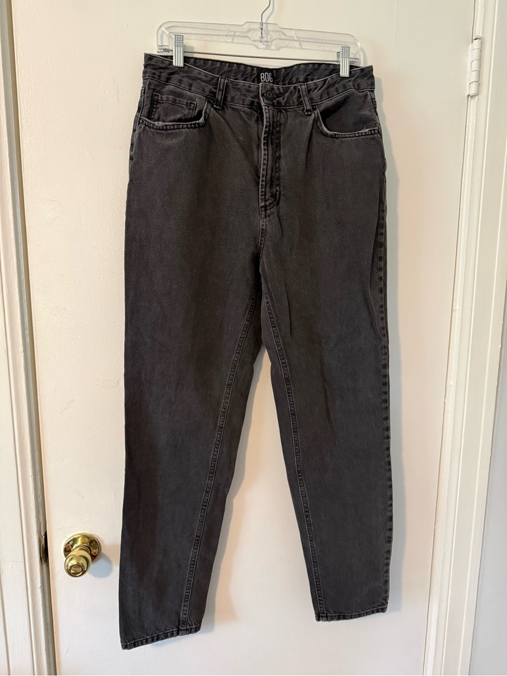 BDG Charcoal High-Rise Tapered Mom Jeans